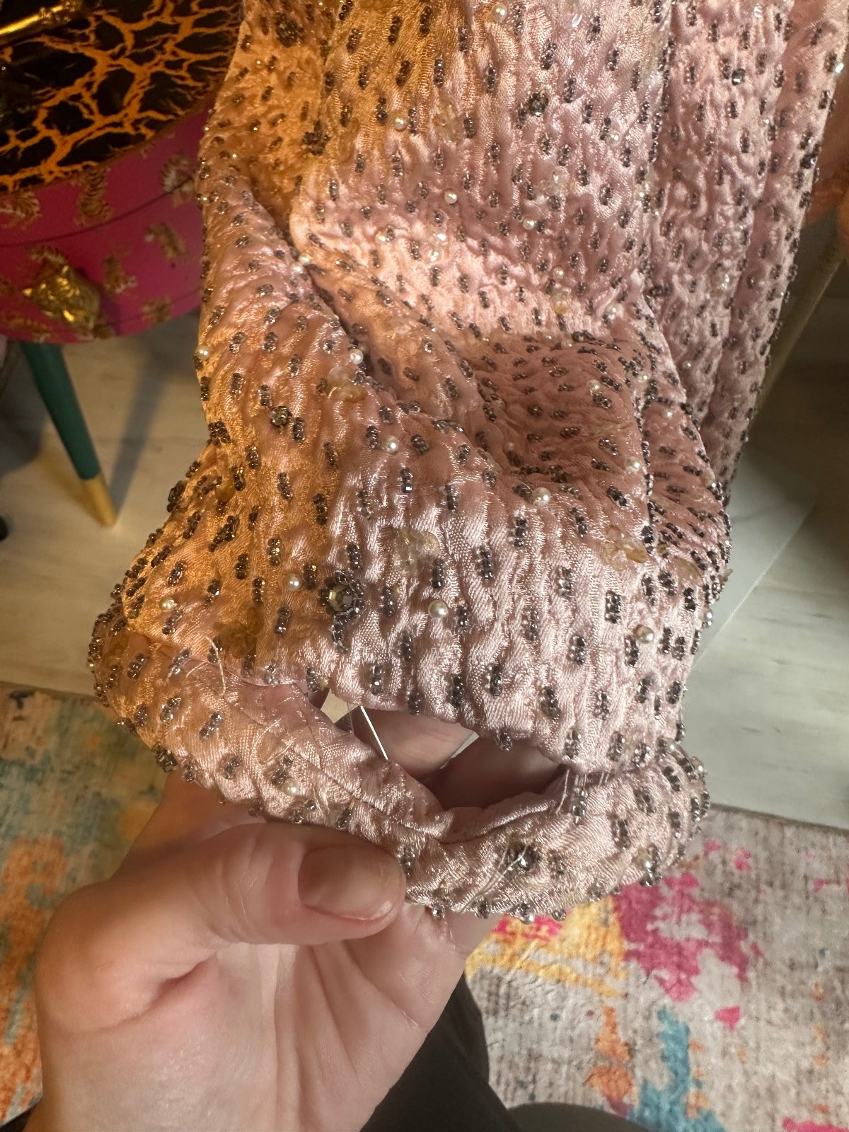 1960s Couture Beaded Jewel Encrusted Coat