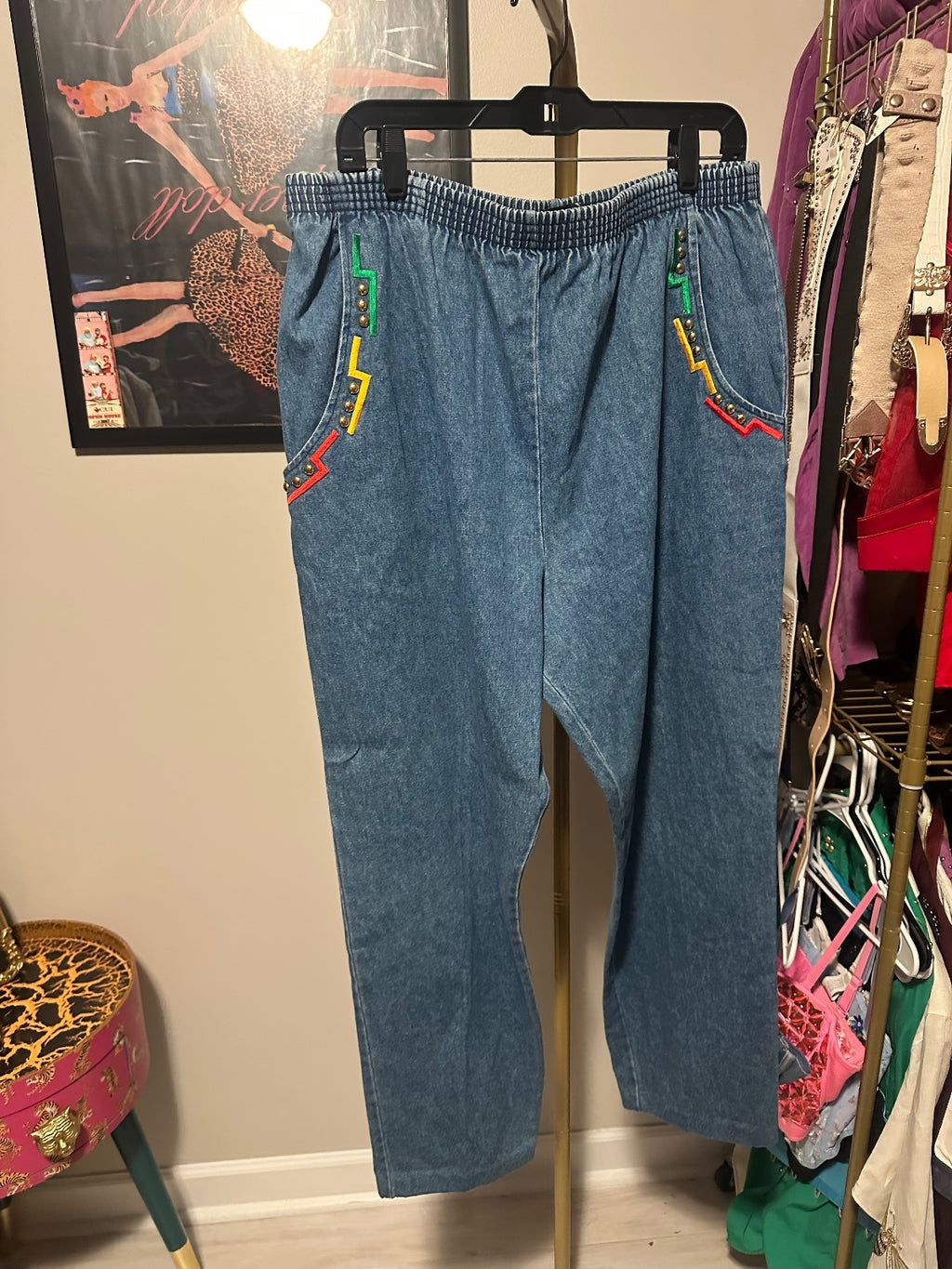 Vintage 80s Embellished Denim Jeans