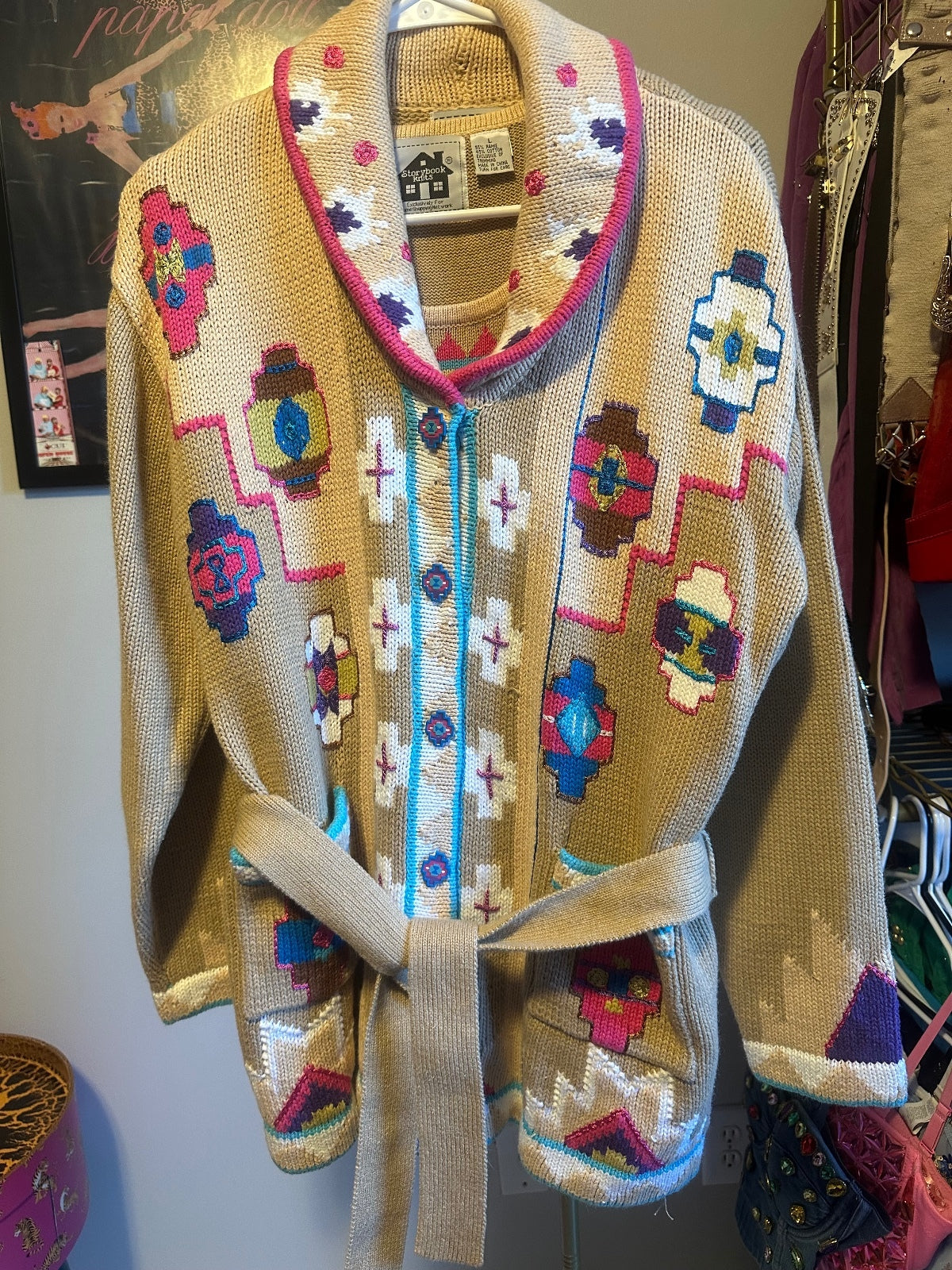 Storybook Vintage Southwestern Knit Top & Cardigan Set
