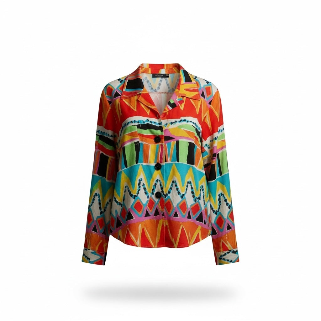 Berek Multicolor Geometric Abstract Statement Jacket