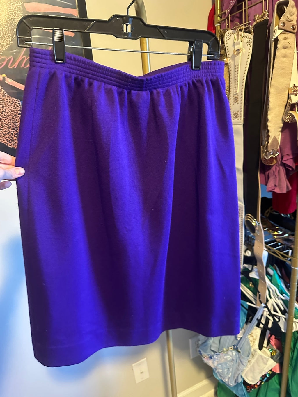 Vintage Purple Embellished 3-Piece Skirt Suit