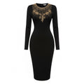 Black & Gold Embellished Sweater Midi Dress