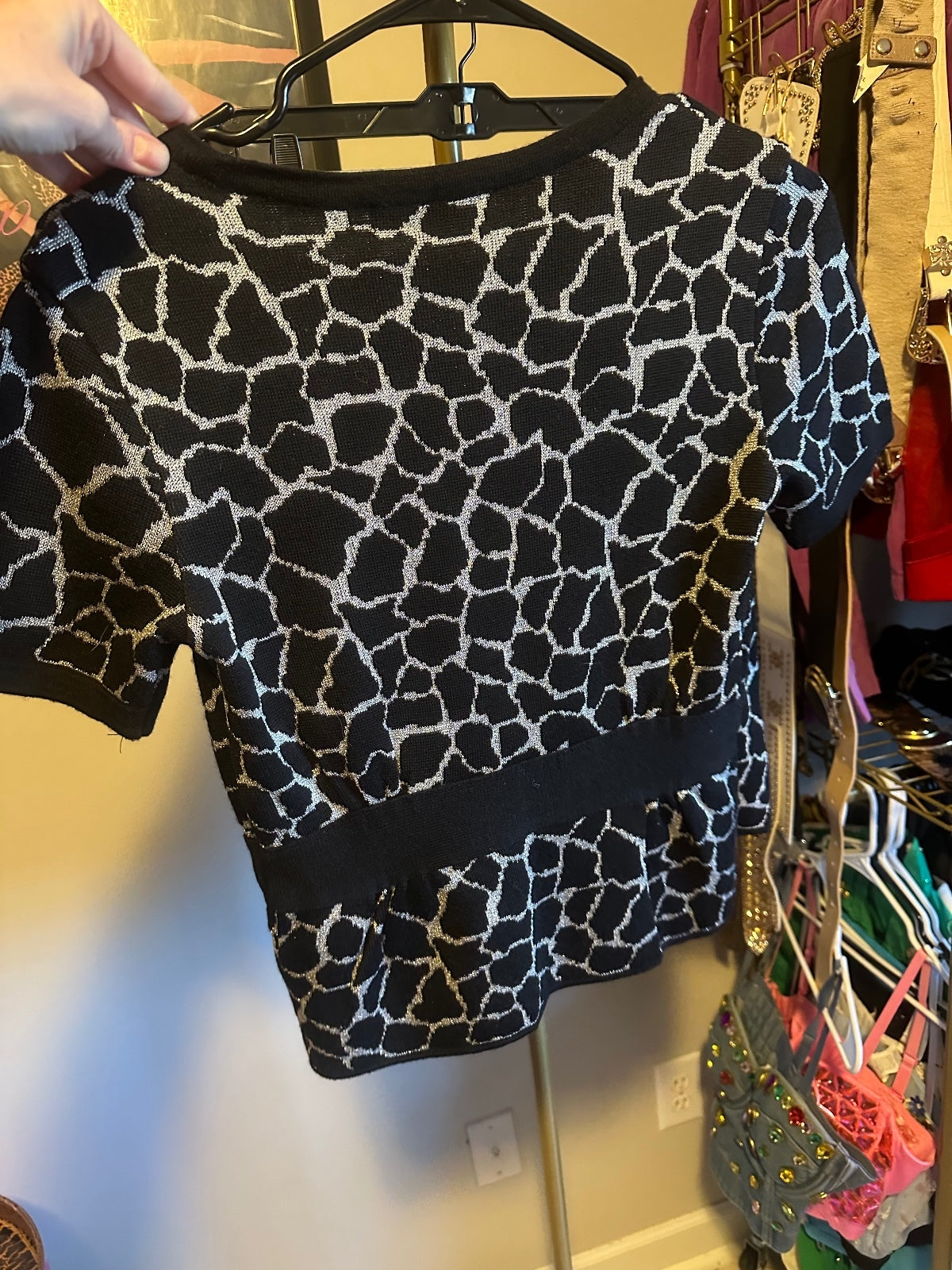 ZOOC Black & Silver Knit Top and Skirt Set