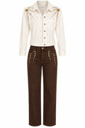 Vintage Cache Rhinestone-Embellished Top & Jeans Set