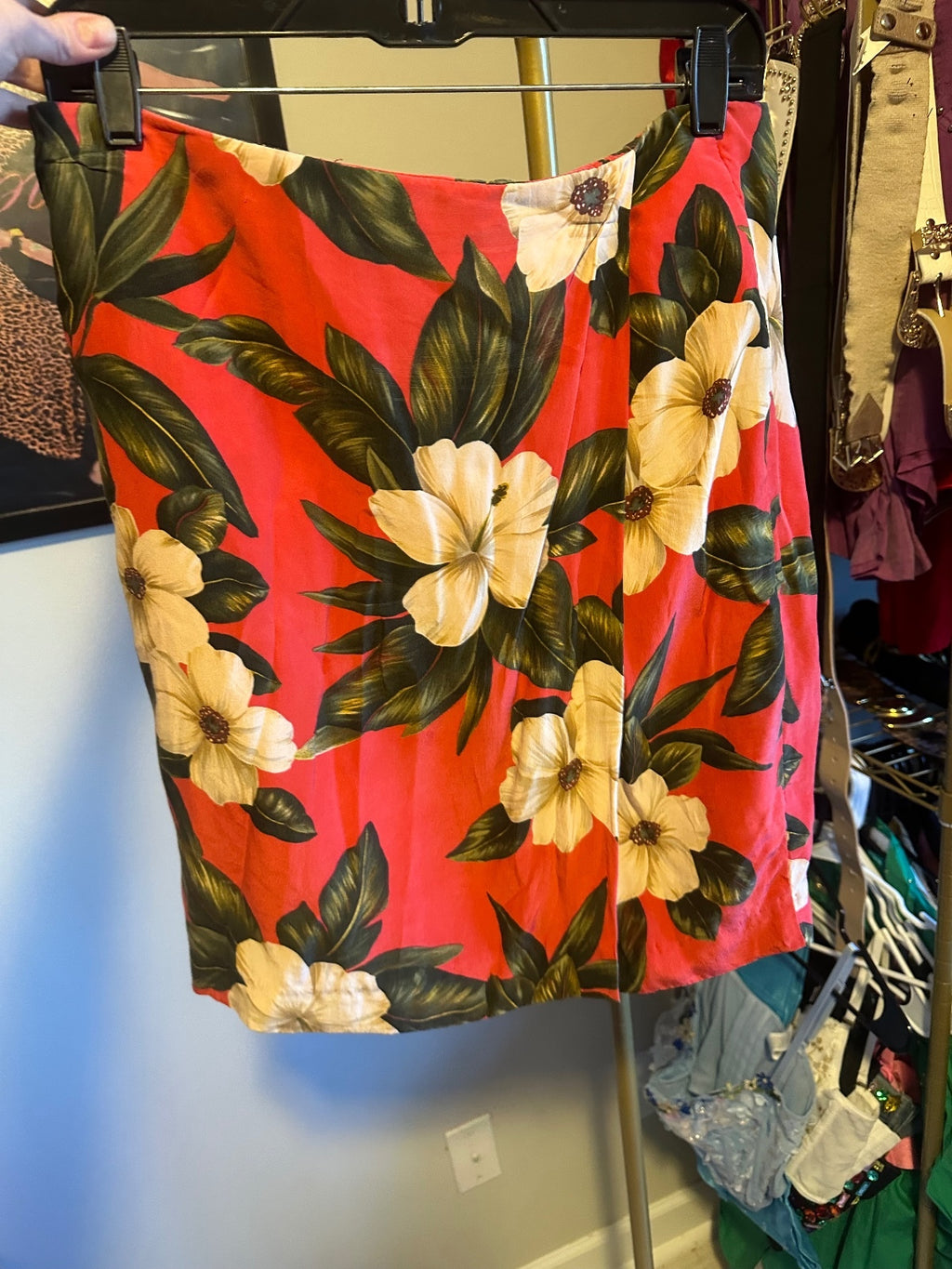 Pink Floral Silk Top & Skirt Set