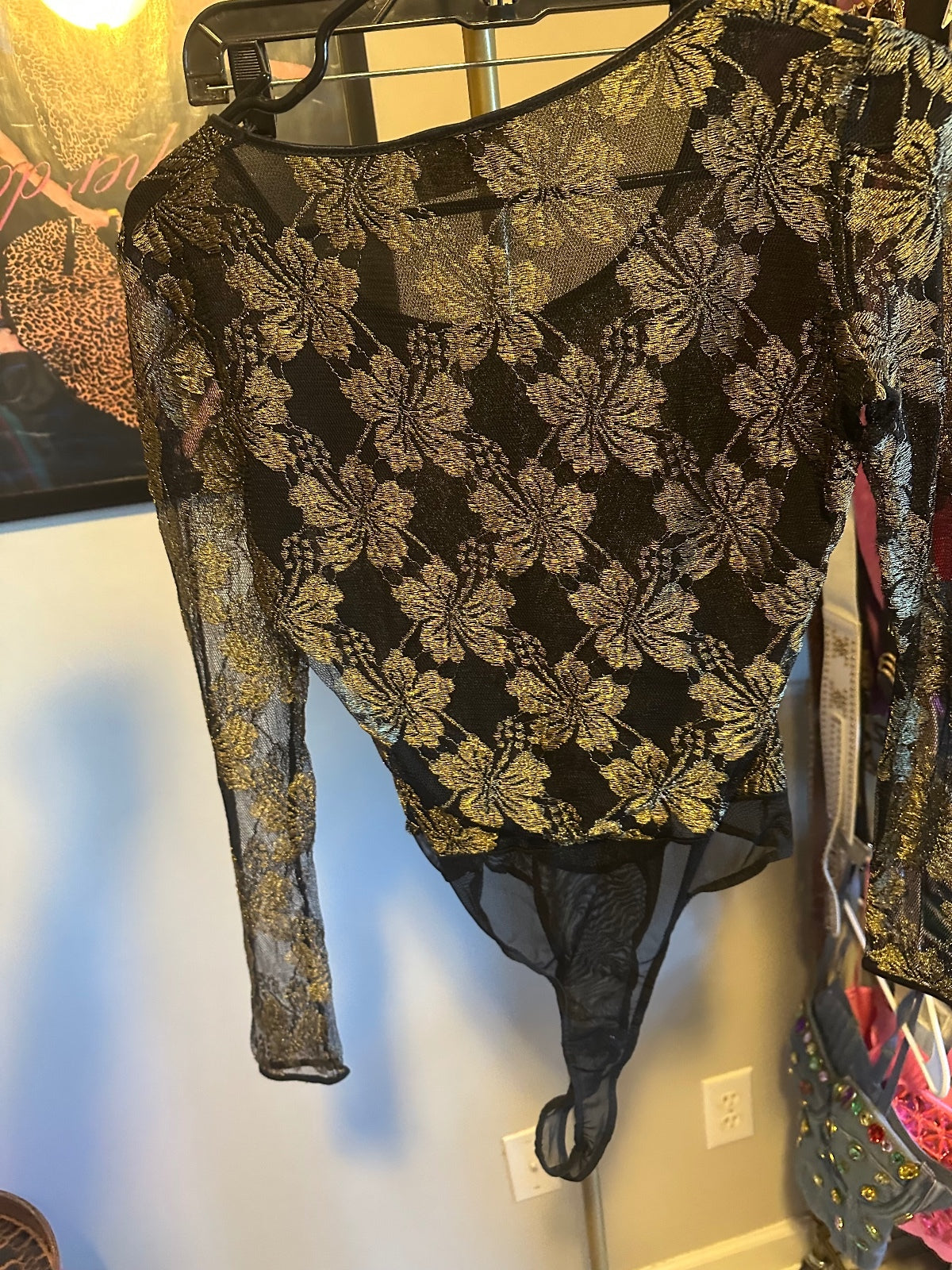 Cache Leather Skort & Lace Bodysuit Set