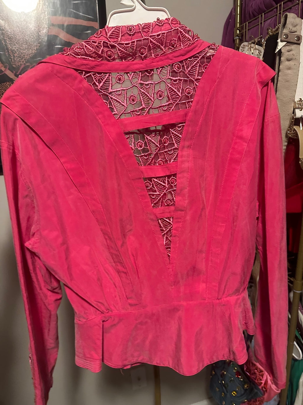 Vintage IIF Hot Pink Embellished Fitted Top
