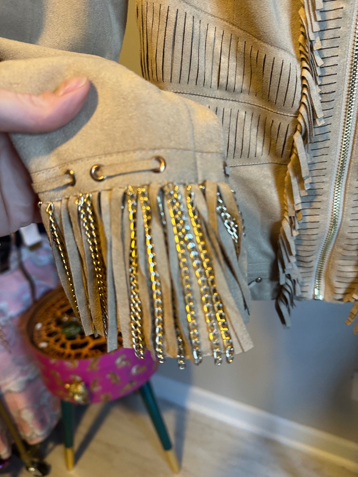 Vintage Cache Tan Fringe Western Jacket
