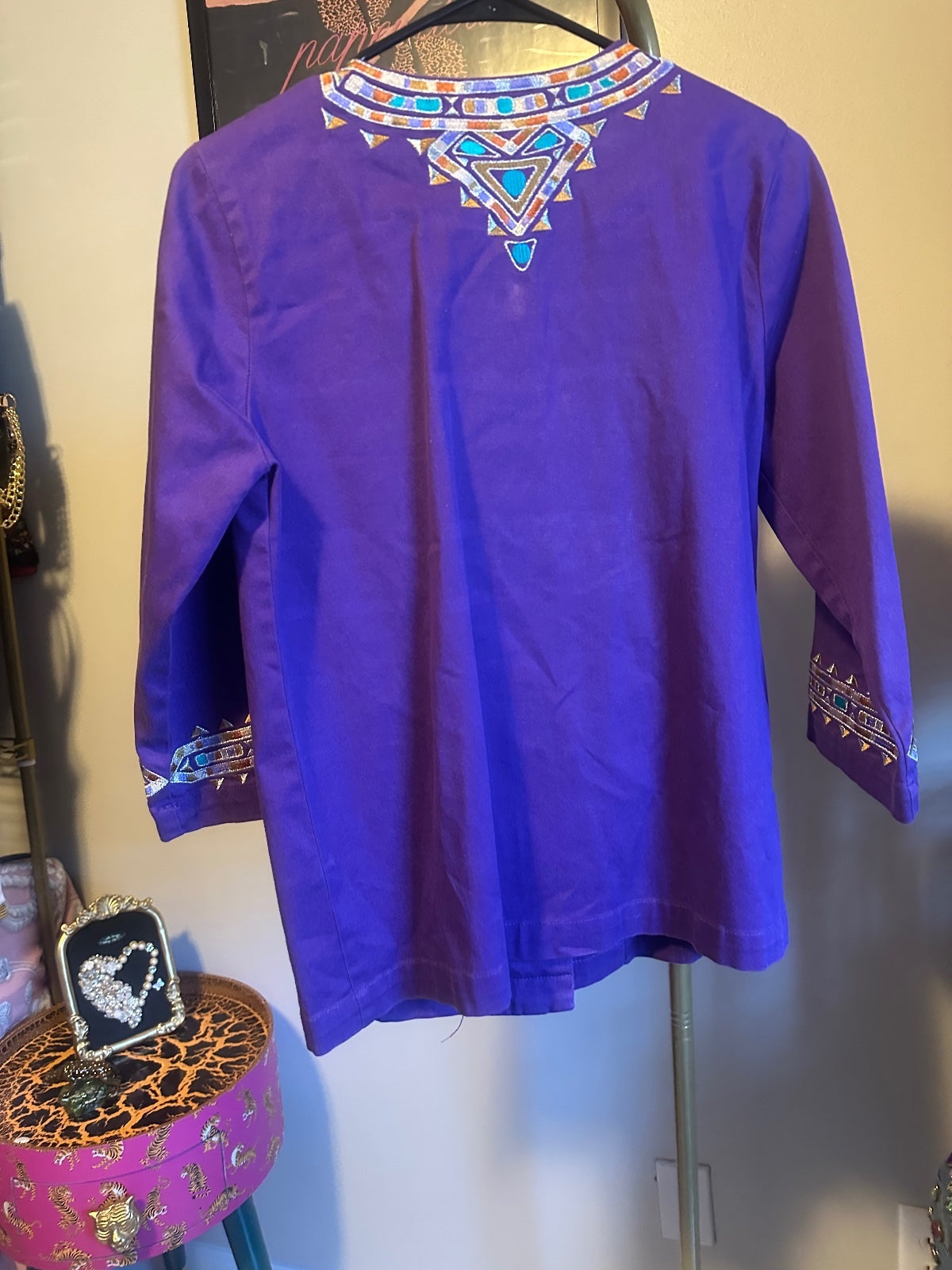 Bob Mackie Purple Embellished Statement Jacket