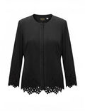 Bob Mackie Vintage Black Cutwork Scallop Hem Jacket
