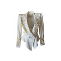 Vintage IIF White Gold & Silver Embellished Statement Blazer