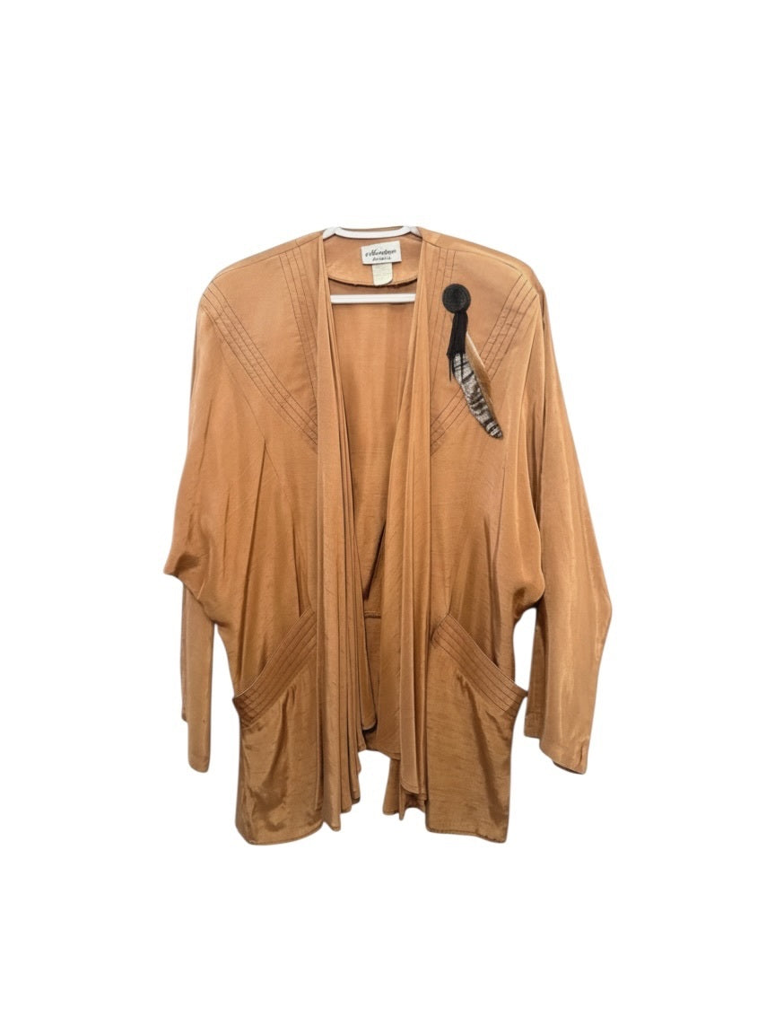 Vintage Camel Draped Cardigan Jacket