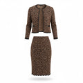 Vintage Cache Leopard Print Jacket & Pencil Skirt Set