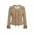 Vintage Cache Tan Fringe Western Jacket