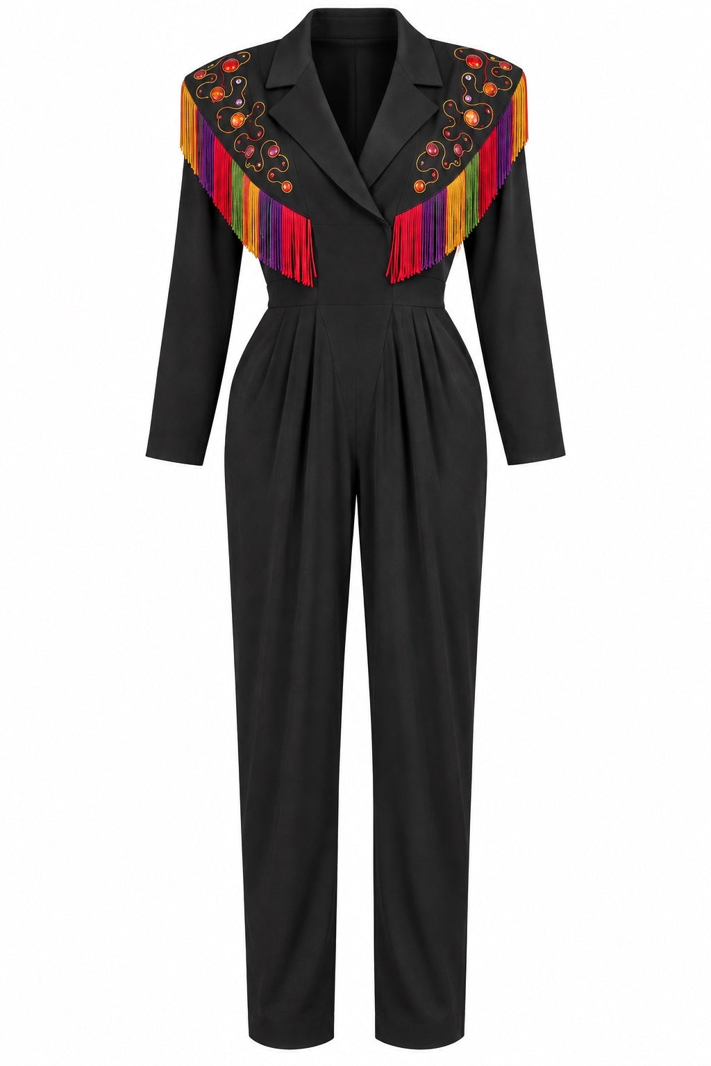 Vintage Cache Embellished Fringe Jumpsuit