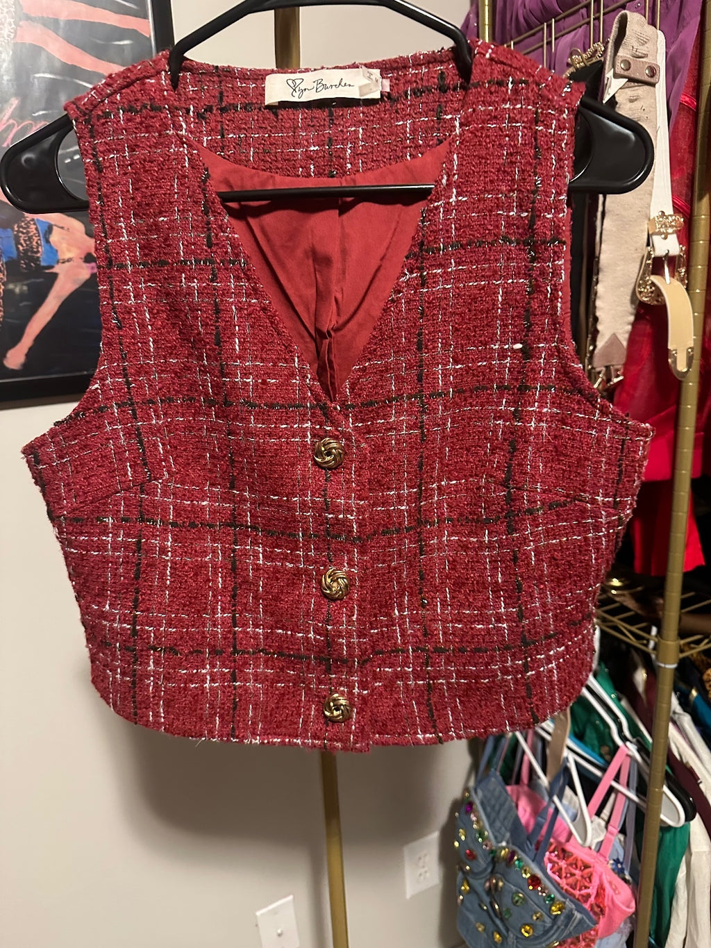 Modern Plaid Tweed Vest