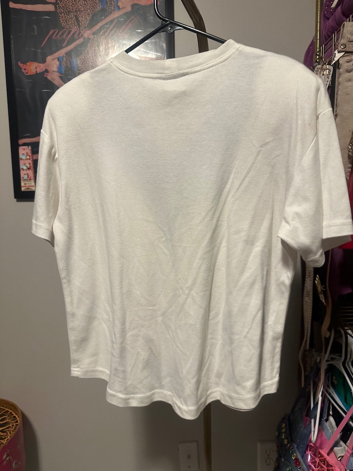 White Geometric Print Statement T-Shirt