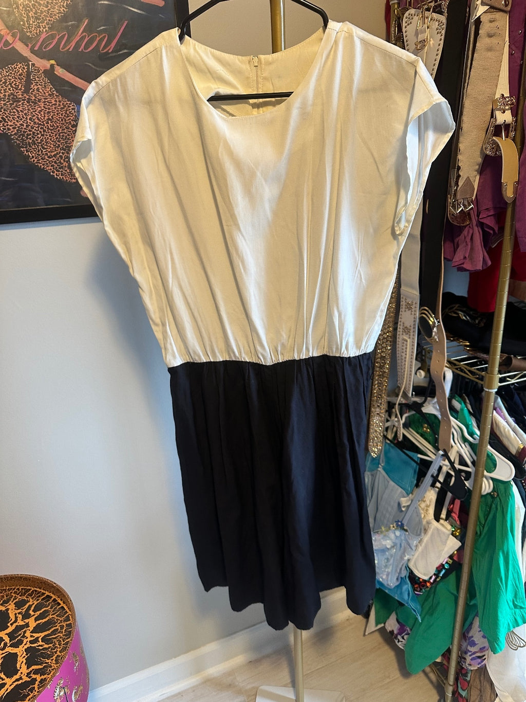 Vintage Blue & White Blazer Romper Set