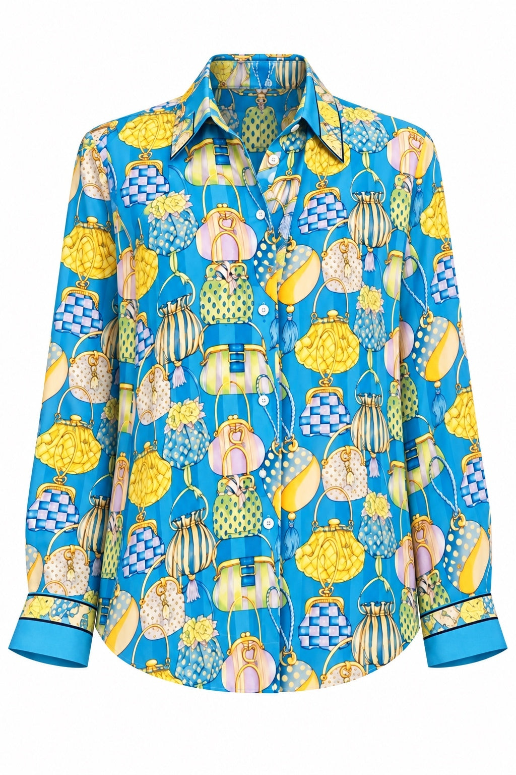 Silk Handbag Print Blouse