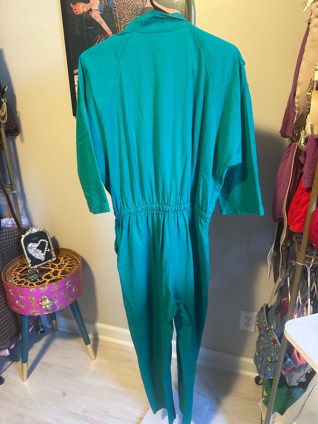 Vintage Rio Embellished Teal Jumpsuit