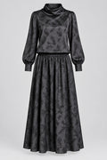 Tonal Floral Two-Piece Skirt Set