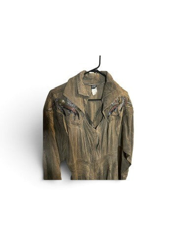 IIF Olive Embellished Utility Jumpsuit