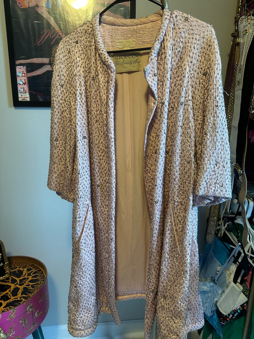 1960s Couture Beaded Jewel Encrusted Coat
