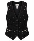 The icing Vintage Black Rhinestone Embellished Vest
