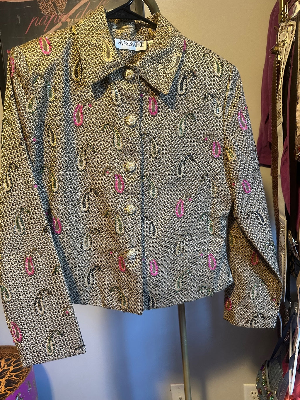 Vintage ANAGE Paisley Cropped Jacket