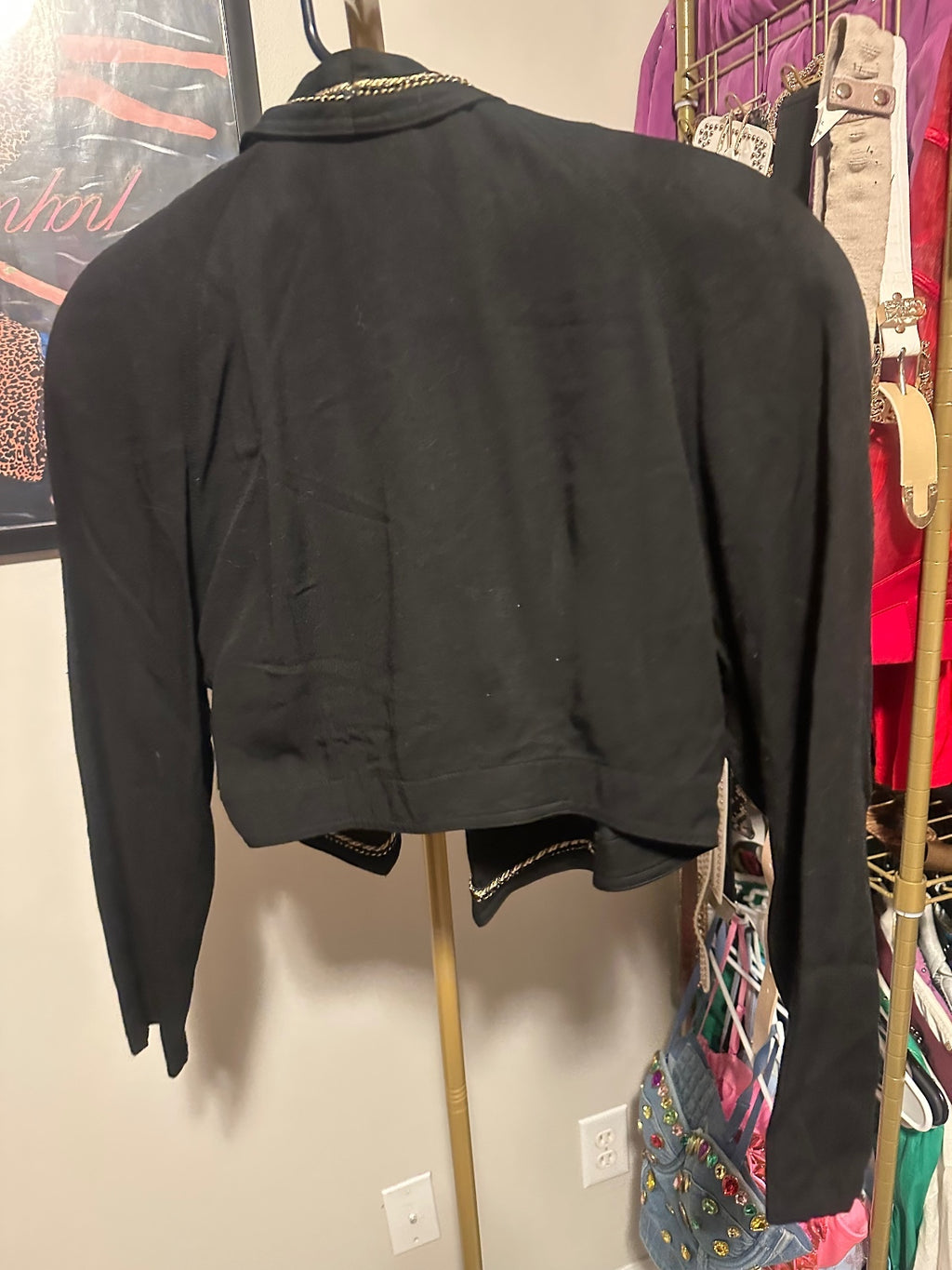 IIF Black & Gold Embellished Cropped Jacket