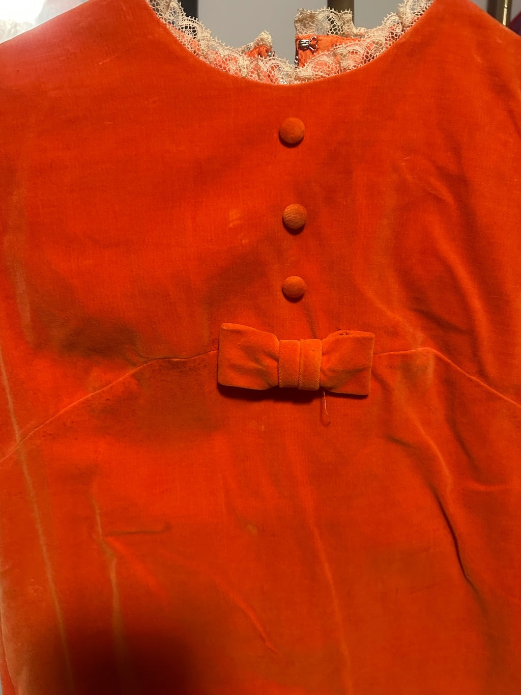 1960s Orange Mod Shift Dress