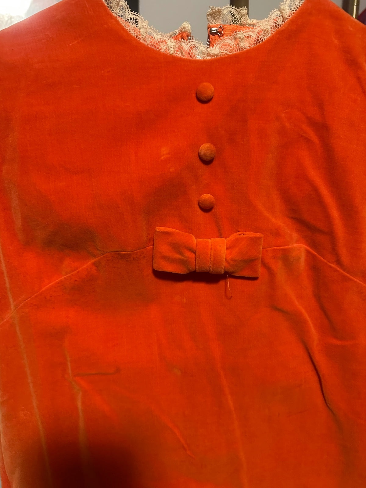 1960s Orange Mod Shift Dress