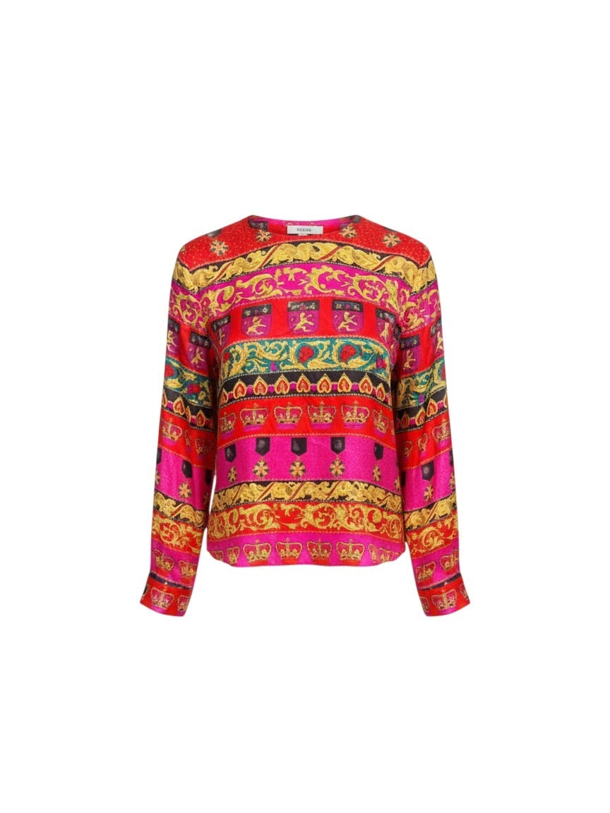 Vintage Dana Buchman Silk Baroque Print Blouse