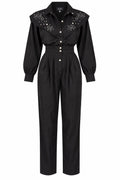 Vintage IIF Black Embellished Western Jumpsuit