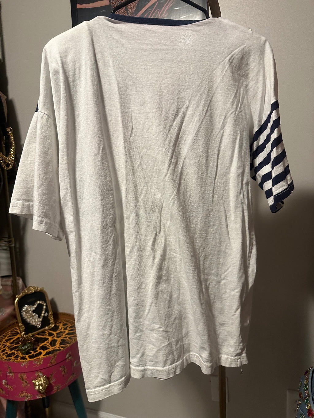 Vintage Nautical Sailboat & Lifesaver Embellished Top