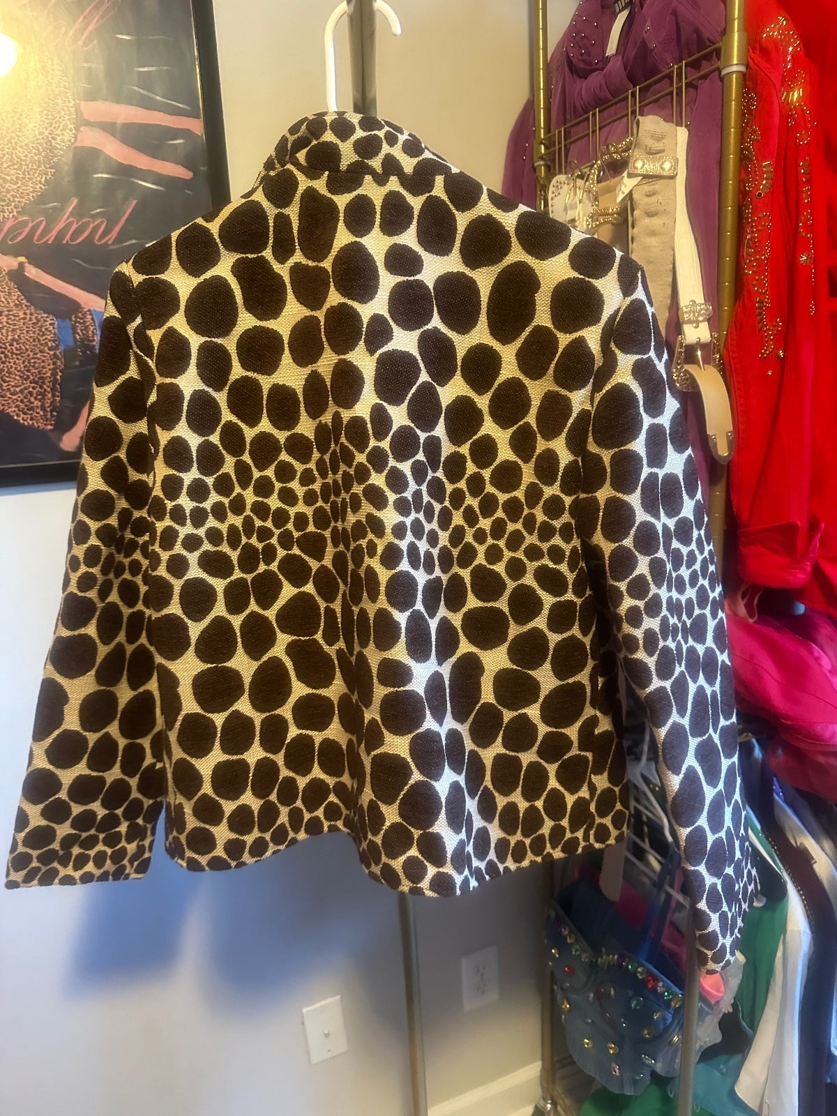 Vintage Painted Pony Giraffe Print Blazer