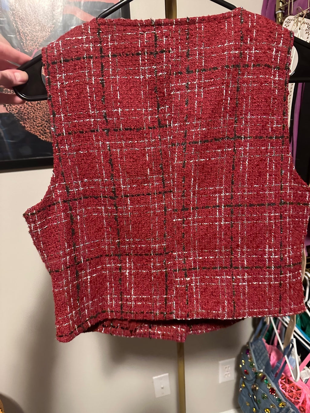 Modern Plaid Tweed Vest