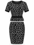 ZOOC Black & Silver Knit Top and Skirt Set