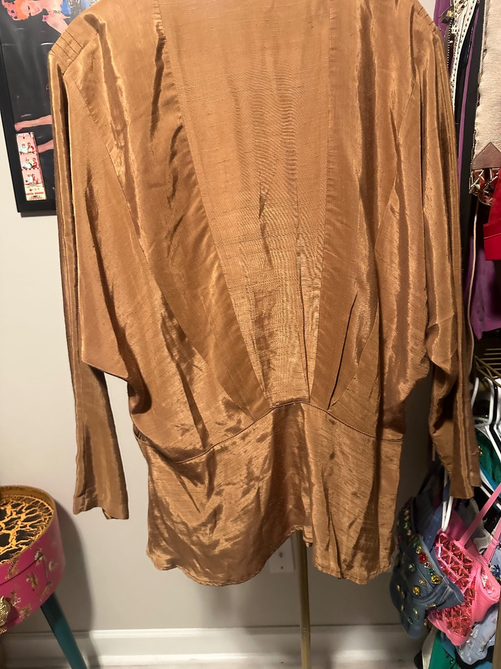 Vintage Camel Draped Cardigan Jacket