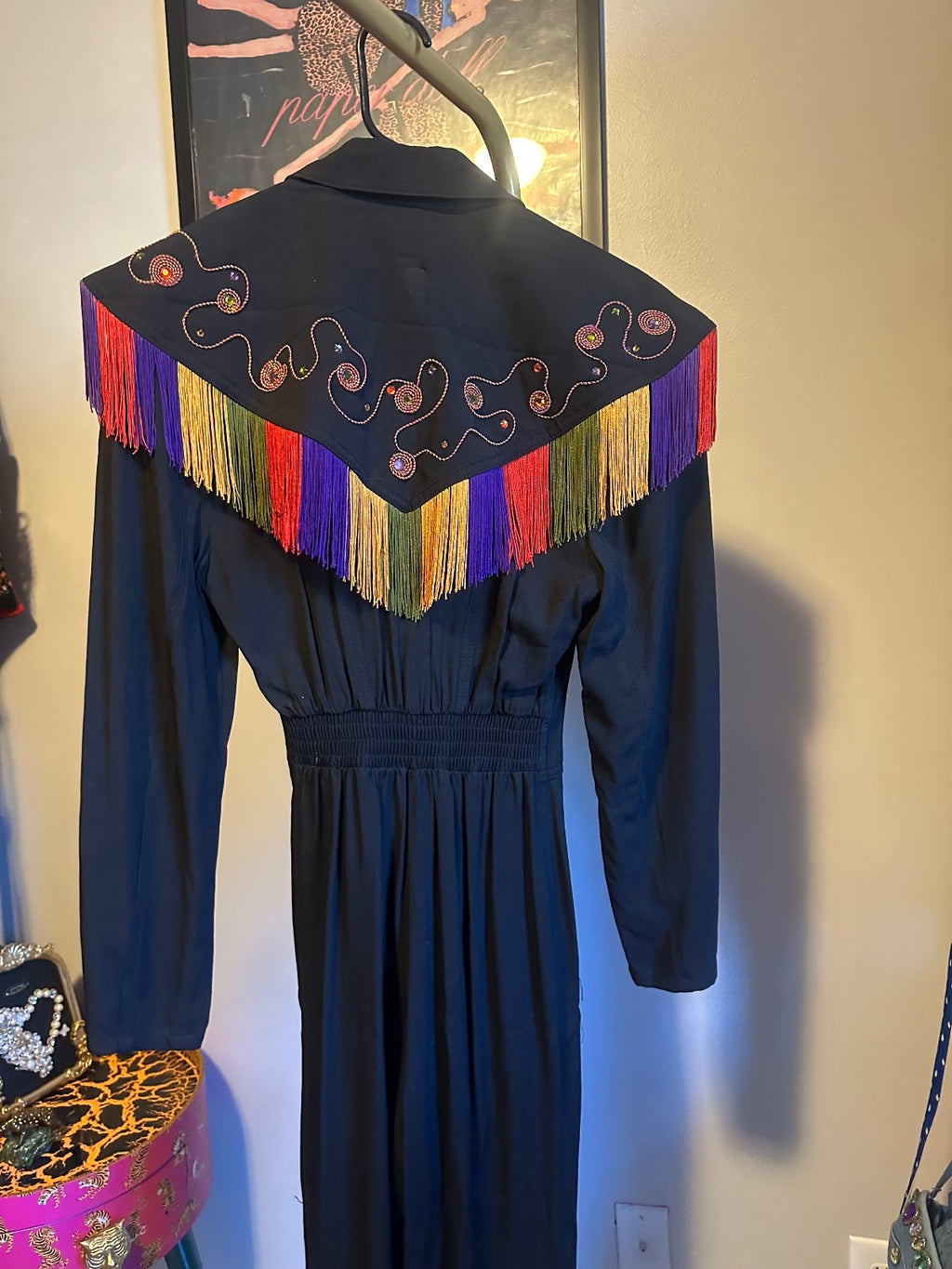 Vintage Cache Embellished Fringe Jumpsuit