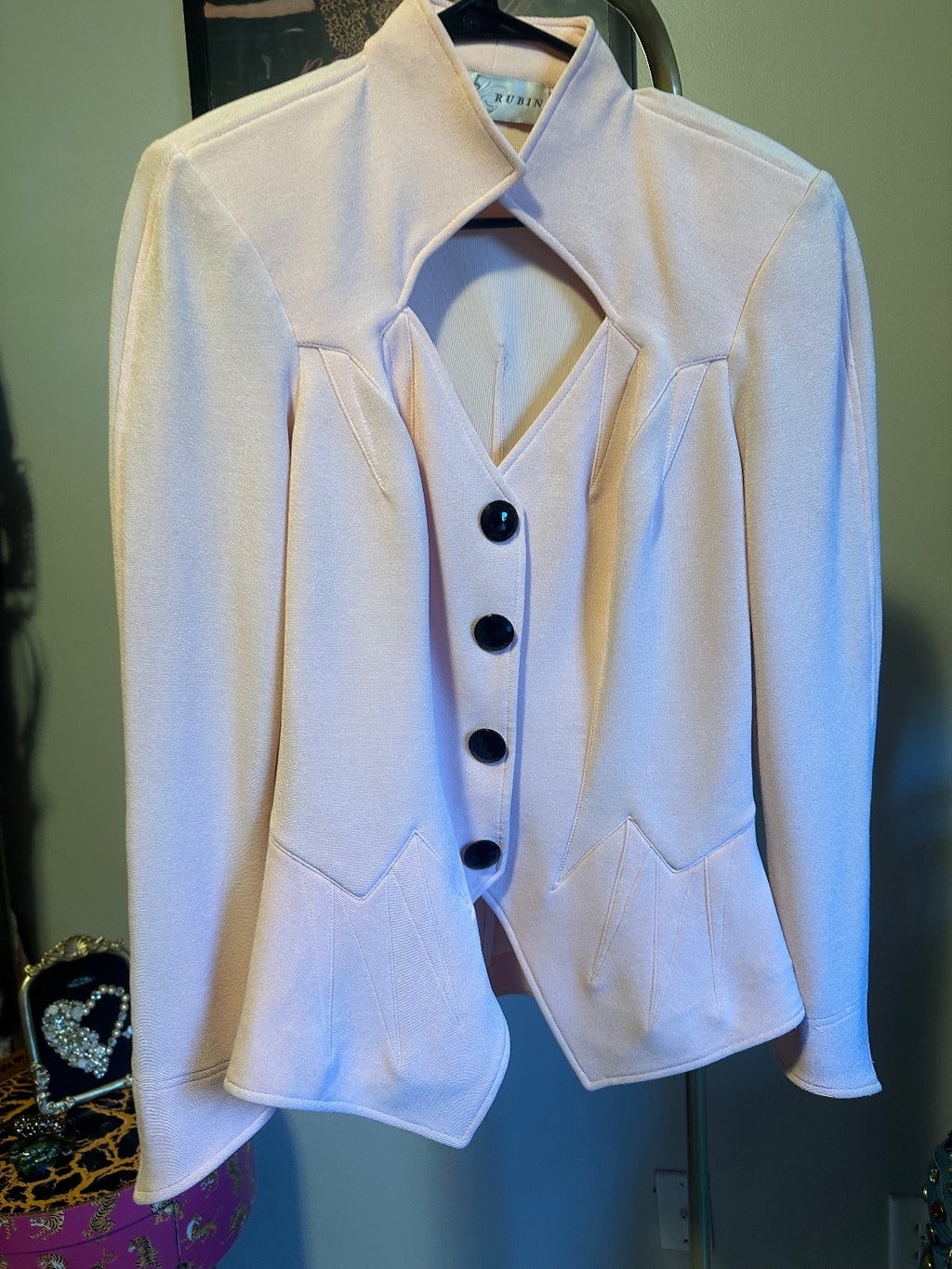 Lillie Rubin Muegler Style Pink Structured Jacket