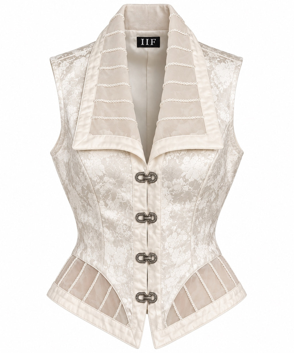 IIF White Brocade Corset Vest