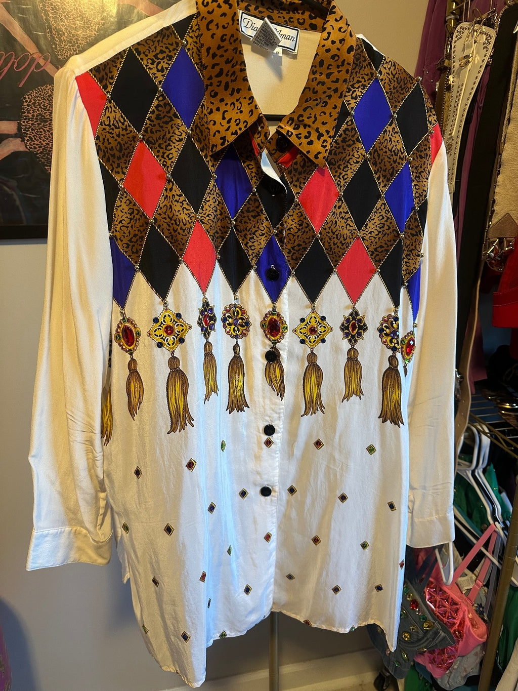 Diane Gilman Silk Vintage Leopard Print Two-Piece Set