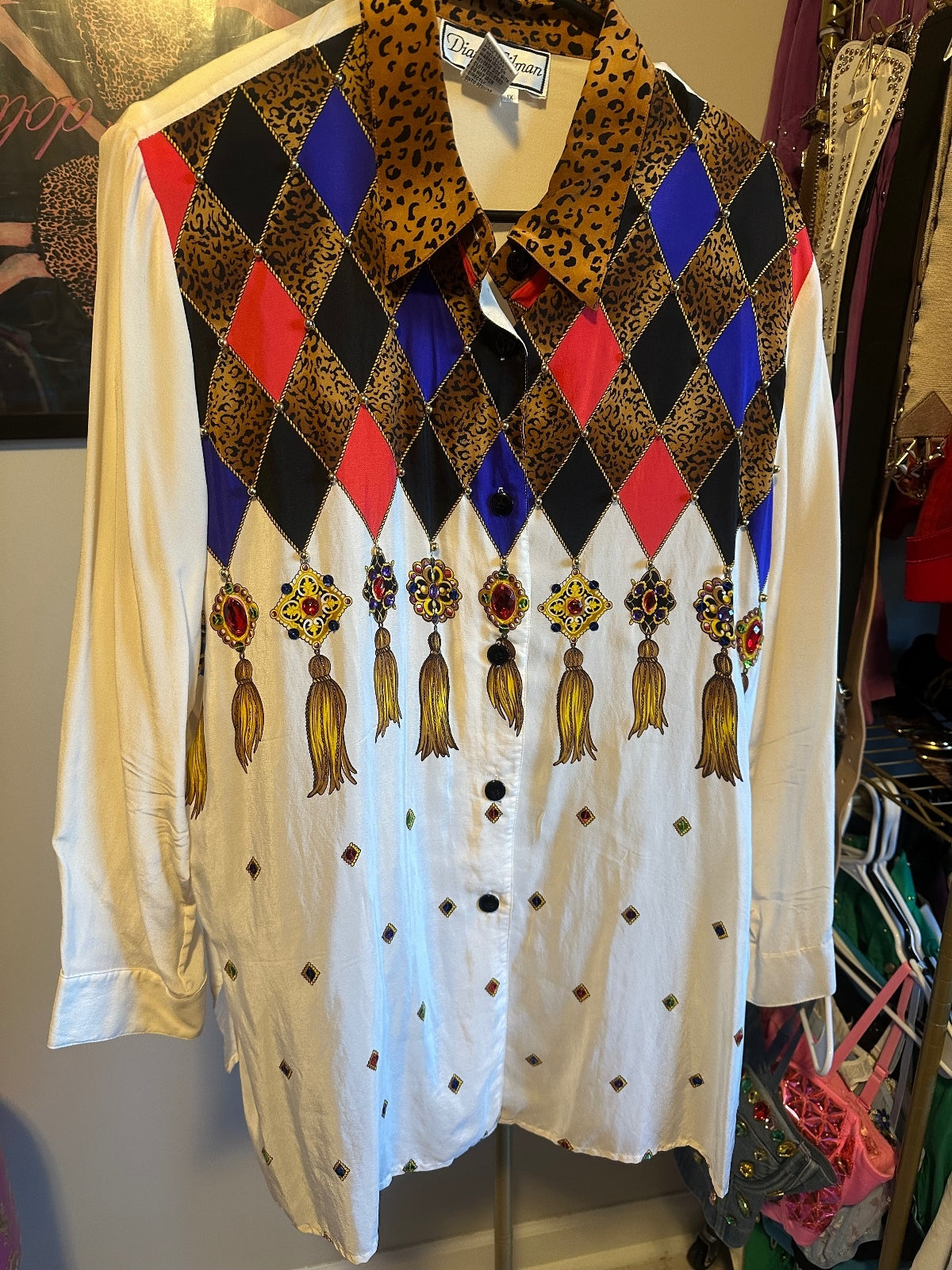 Diane Gilman Silk Vintage Leopard Print Two-Piece Set
