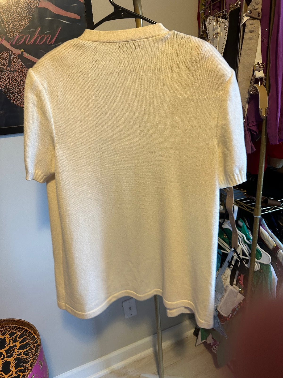 St. John Ivory Knit Open-Front Cardigan