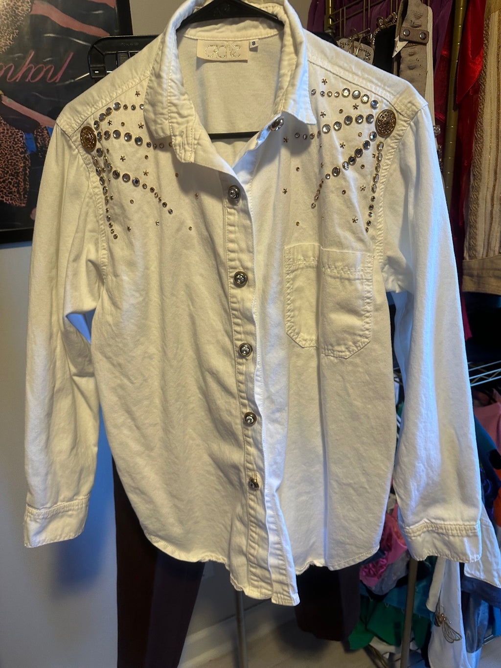 Vintage Cache Rhinestone-Embellished Top & Jeans Set