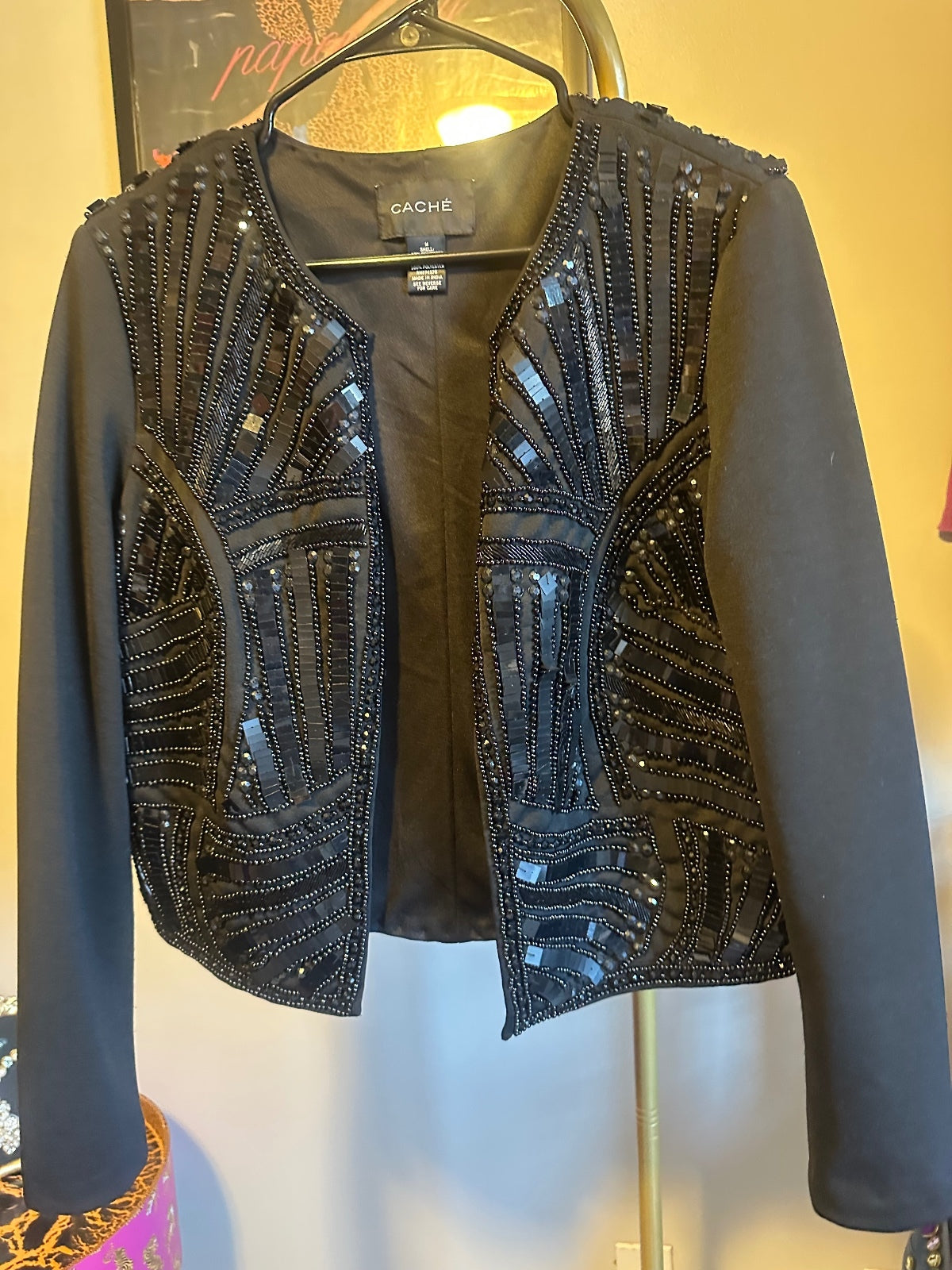 Caché Black Beaded Jacket