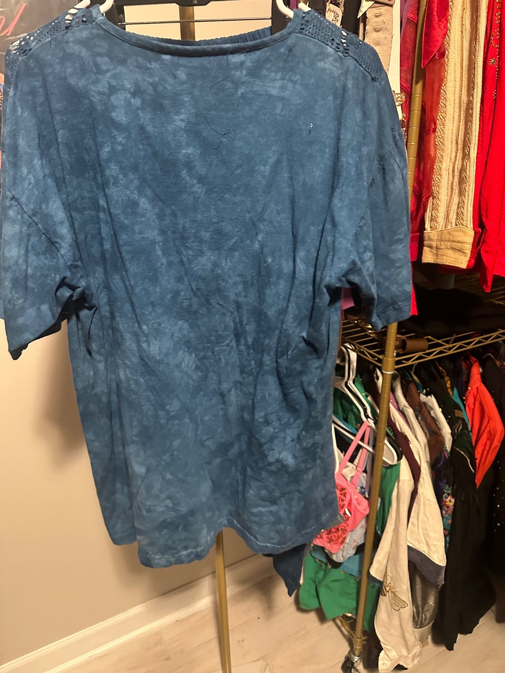 Vintage Blue Star Embellished Top & Pants Set