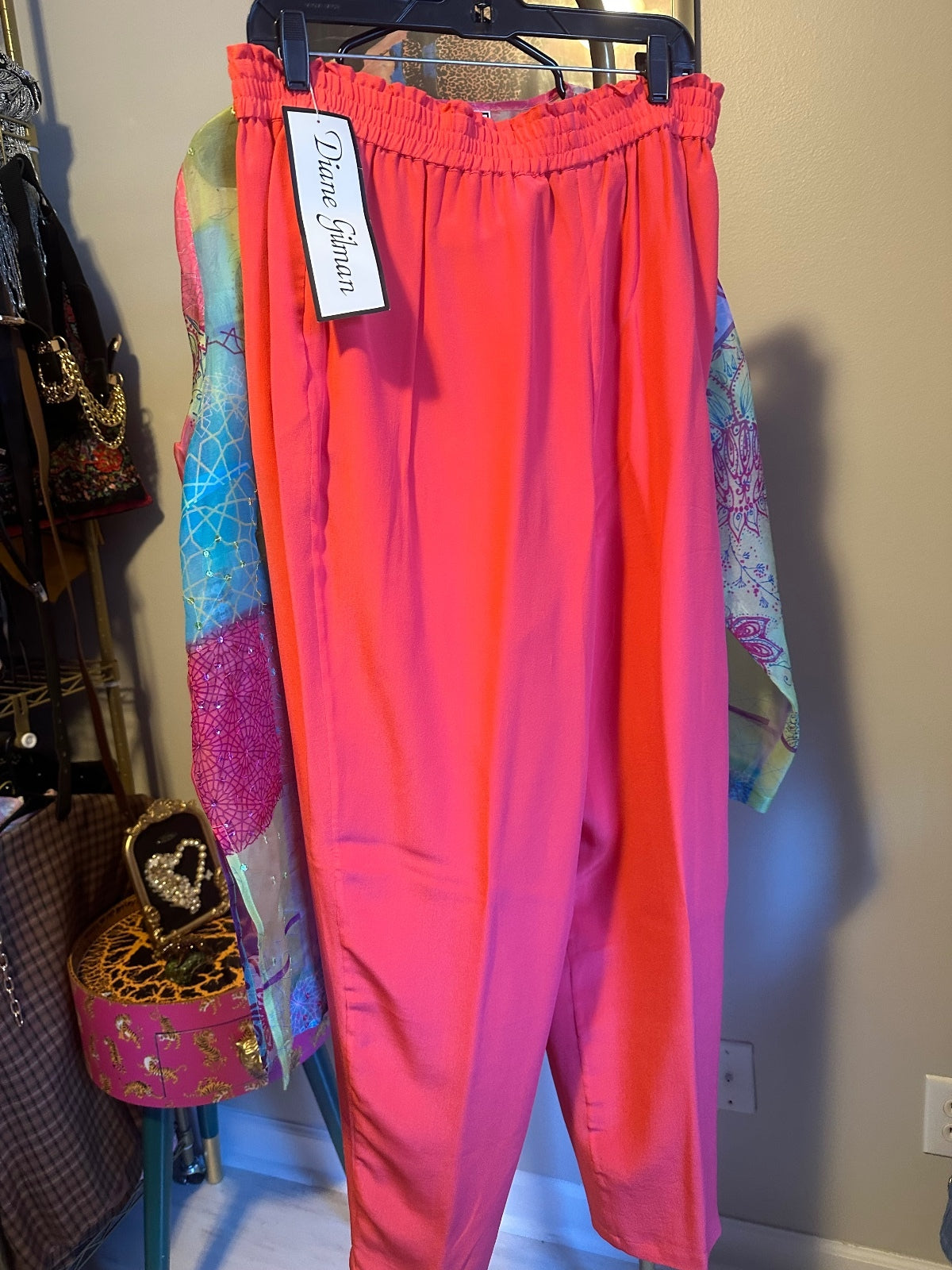 Vintage Diane Gilman Silk Top & Pants Set