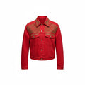 Cache Red Studded Denim Jacket